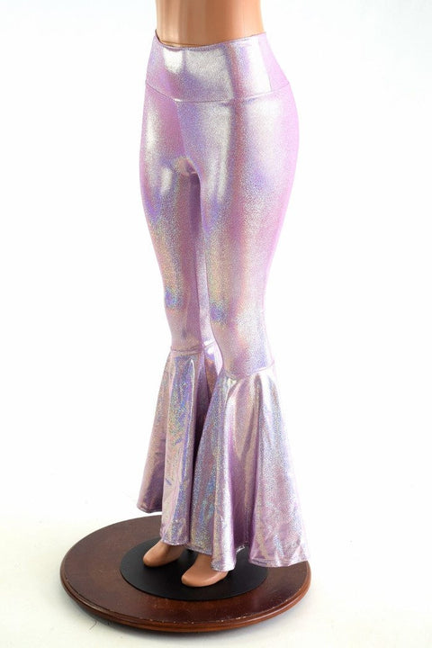 Lilac Holographic Bell Bottom Flares - Coquetry Clothing