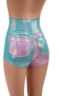 Split Color High Waist Shorts with BACK pockets - 6