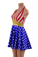 Patriotic Stars and Stripes Halter Skater Dress - 5