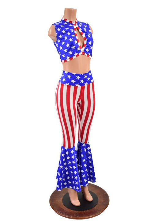 Patriotic Bell Bottoms & Keyhole Top Set - Coquetry Clothing