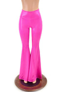Neon Pink Holographic High Waist Solar Flares - 3