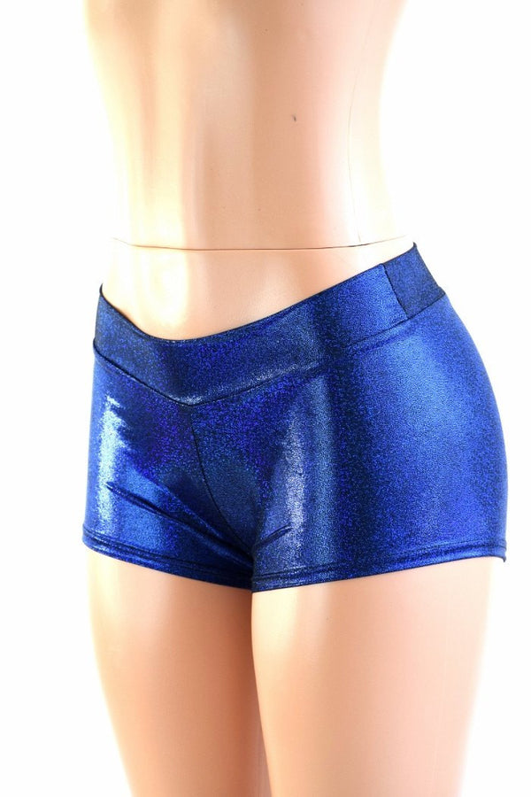 Blue Sparkly Jewel Lowrise Shorts - 4