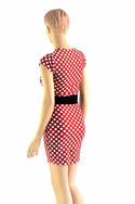 Polka Dot Black Waistband Minnie Dress - 5