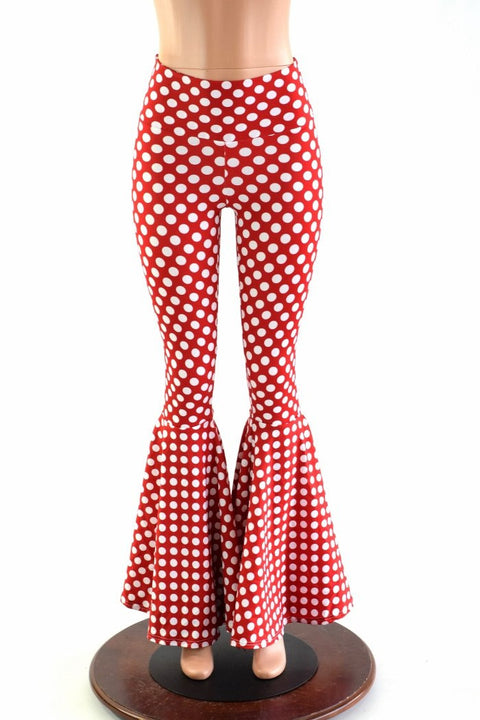 Minnie Polka Dot Bell Bottom Flares - Coquetry Clothing