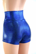 Blue Sparkly Jewel High Waist Shorts - 2
