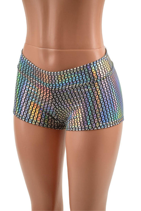 Lowrise Shorts in Prism Holographic - Coquetry Clothing