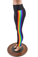 Retro Rainbow Side Panel  High Waist Leggings - 4