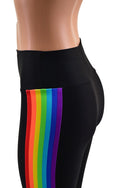 Retro Rainbow Side Panel  High Waist Leggings - 3