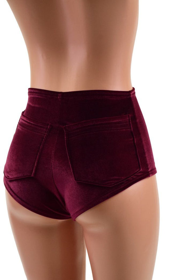 High Waist Siren Shorts with Back Pockets - 3
