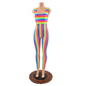 Rainbow Striped Tank Style Catsuit - 4