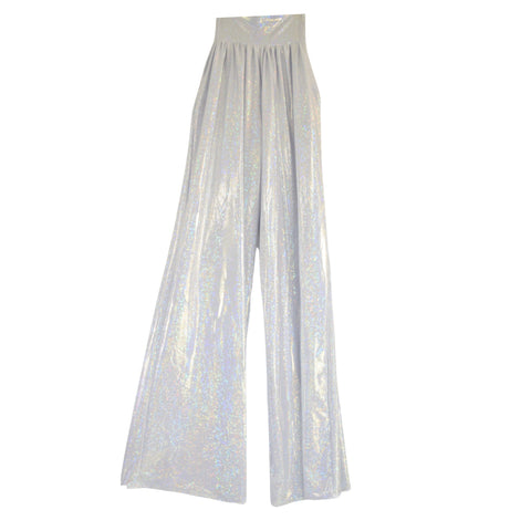 Trouser Style Stilt Pants in White Kaleidoscope - Coquetry Clothing