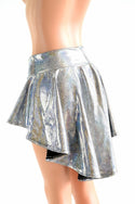 Silver Sparkly Holographic Hi Lo Rave Skirt - 4