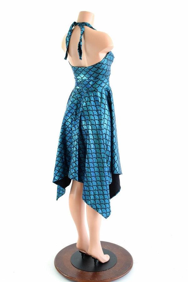 Handkerchief Hemline Mermaid Halter Dress - 2