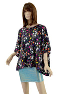 Long Sleeve Pullover Poncho in Unicorns and Rainbows - 2