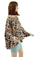 Long Sleeve Pullover Poncho in Leopard Print - 2