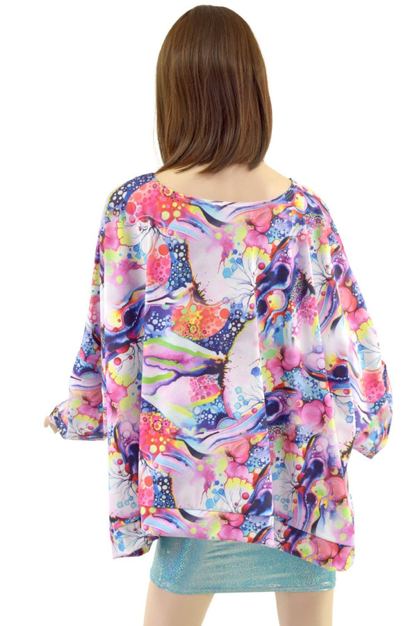 Long Sleeve Pullover Poncho in Dreamscape - 4