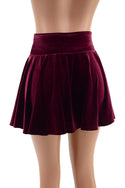 Open Front Lace Up Skirt in Burgundy Velvet - 4