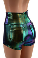 Scarab High Waist Shorts with Pockets - 5