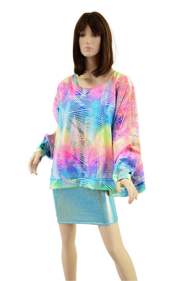 Long Sleeve Pullover Poncho in Spectrum - 2
