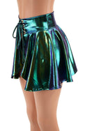 Open Front Lace Up Skirt in Scarab - 3