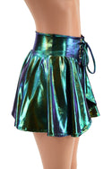 Open Front Lace Up Skirt in Scarab - 5