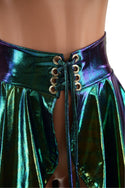 Open Front Lace Up Skirt in Scarab - 2
