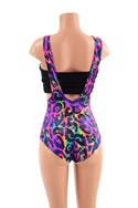 Rainbow Leopard Suspender Romper - 4