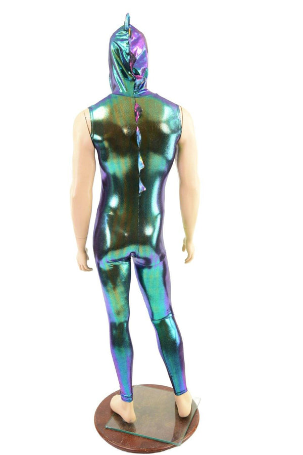 Mens Dragon Hooded Zipper Front Catsuit - 5