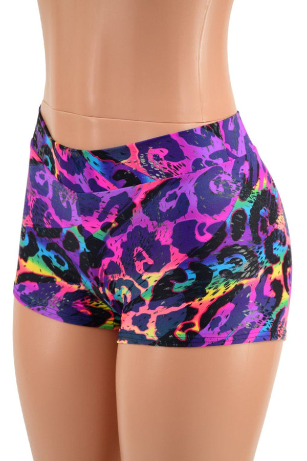 Rainbow Leopard Midrise Shorts - 1
