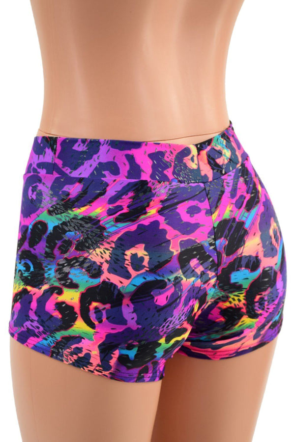 Rainbow Leopard Midrise Shorts - 5