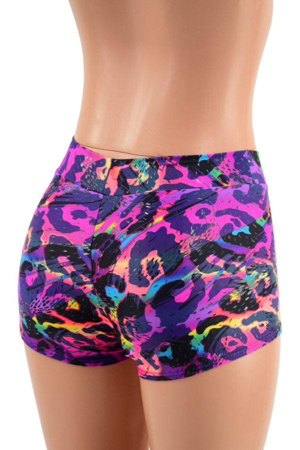 Rainbow Leopard Midrise Shorts - 4