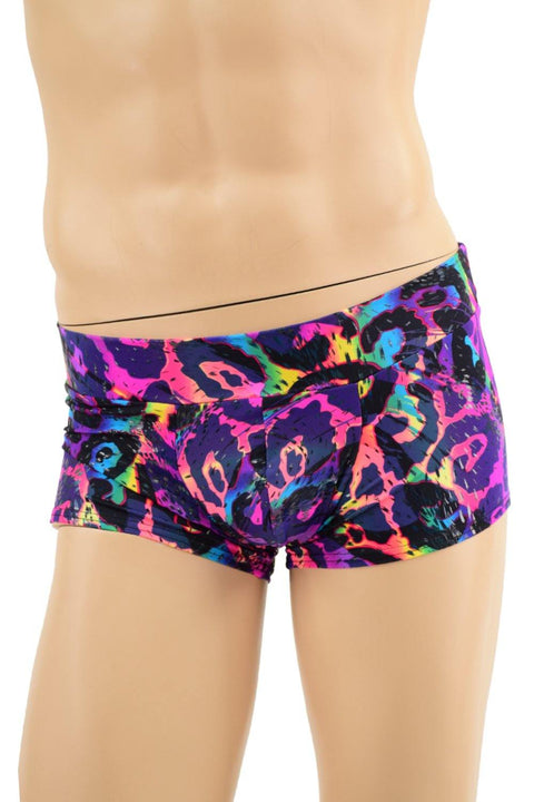 Mens Lowrise Aruba Shorts in Rainbow Leopard - Coquetry Clothing