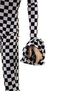 Flouncy Footed Checkered Catsuit - 4