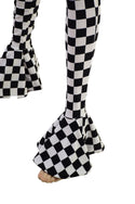 Flouncy Footed Checkered Catsuit - 3
