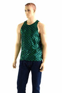 Mens Green Merman Scale Muscle Tank - 4