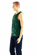 Mens Green Merman Scale Muscle Tank - 3