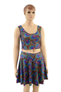Skater Skirt and Crop Tank Set in Radioactive - 1
