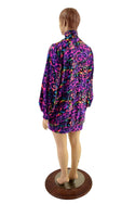 Sweatshirt Style Turtleneck Mini Dress - 3