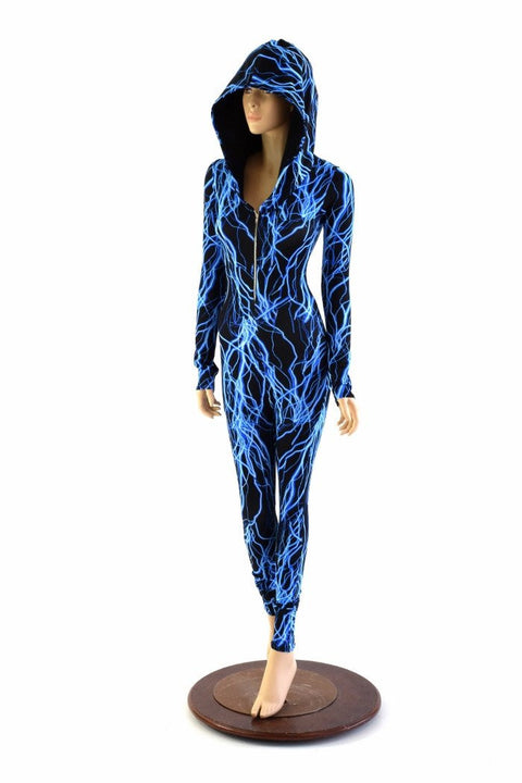 Neon Lightning Zipper Front Catsuit - Coquetry Clothing