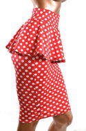 Polka Dot Peplum Wiggle Skirt - 3