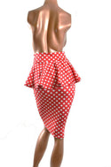 Polka Dot Peplum Wiggle Skirt - 4