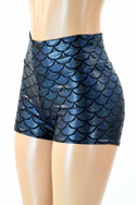 Black Mermaid High Waist Shorts - 2
