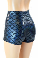 Black Mermaid High Waist Shorts - 3