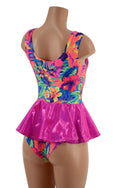 Tank Style Romper with Peplum & Siren Cut Leg - 2