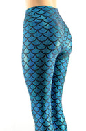 High Waist Turquoise Mermaid Leggings - 6