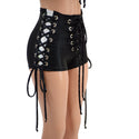 Triple Laceup Shorts and Crop Top Set with Inset Paneling - 8