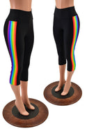 Retro Rainbow Capri Leggings in Black Zen - 1