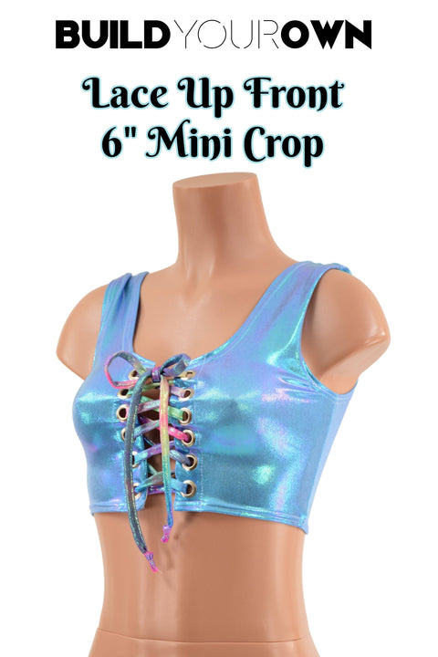 Build Your Own Lace Up 6" Mini Crop Tank - Coquetry Clothing