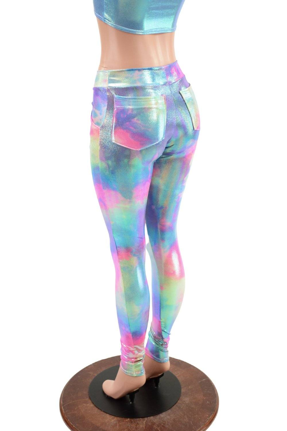 Cotton Candy Mid Rise Leggings with Front and Back Pockets Xs