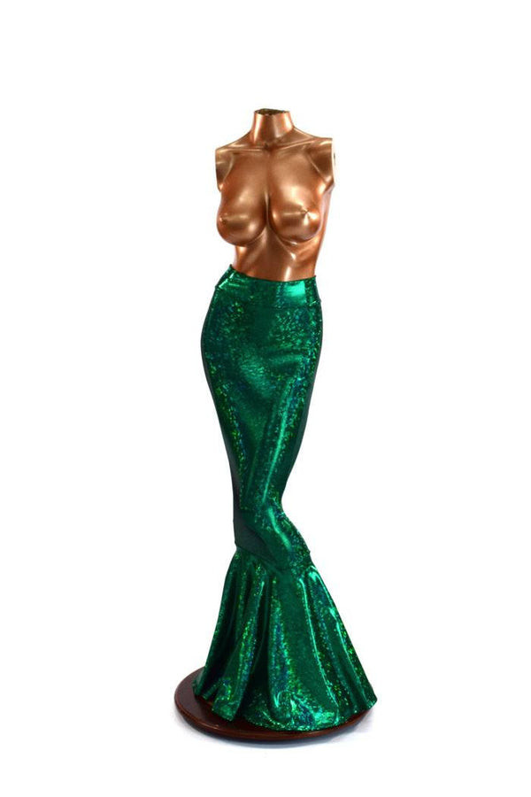 Green Kaleidoscope High Waist Mermaid Skirt - 2